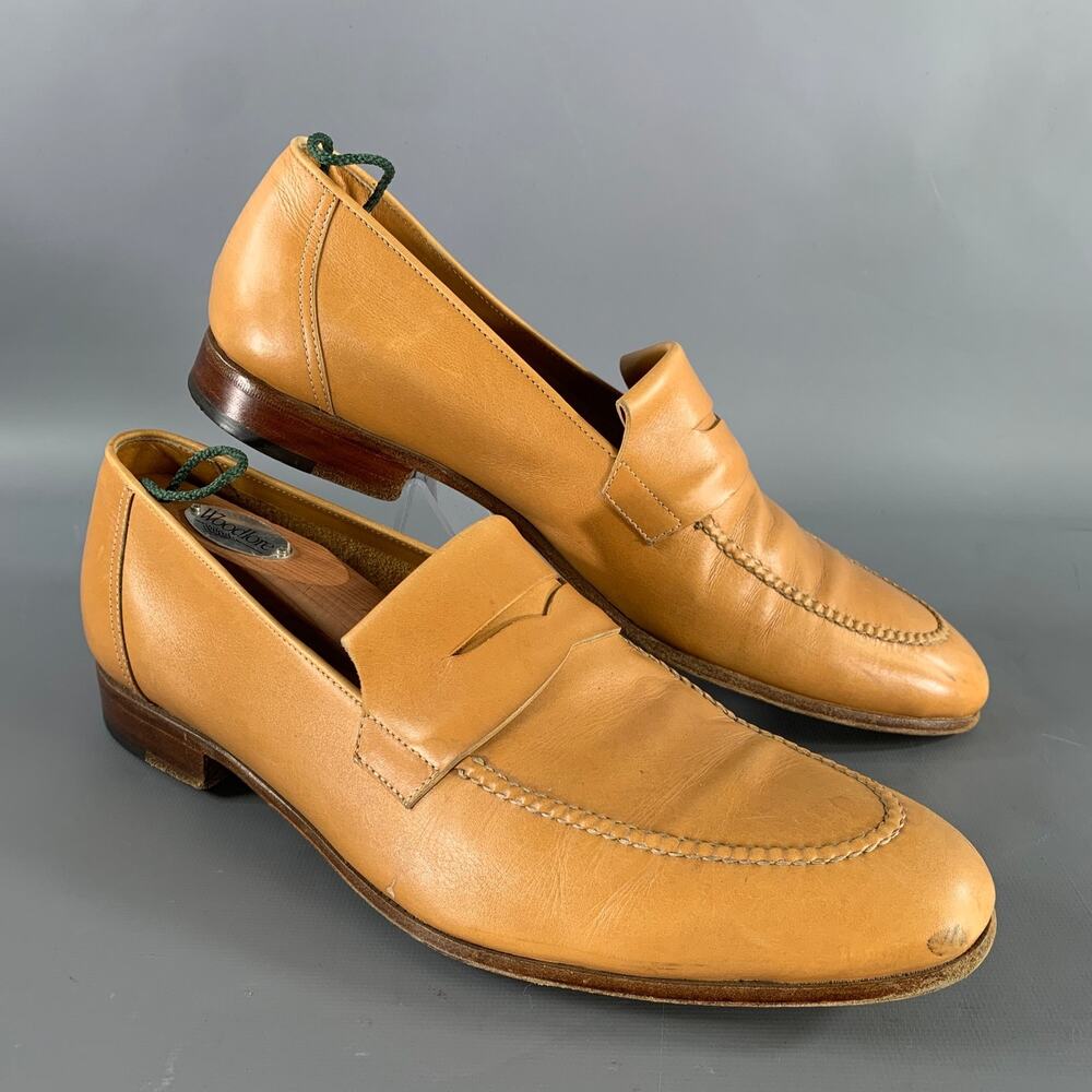 JOHN LOBB Size 9 Tan Leather Penny Loafers